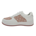 Hvid sneaker med blushrosa monogram og sål