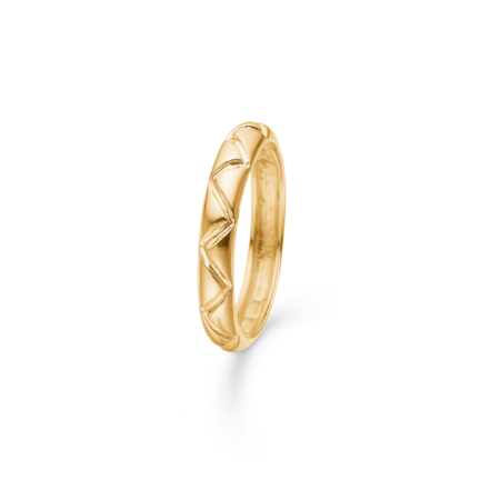 Cross Ring - Simple ring with details in gold plated 925 sterling silver