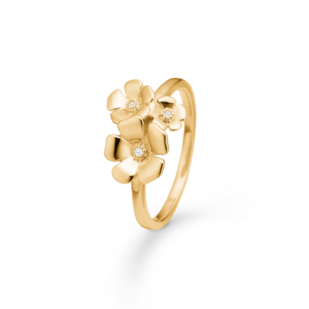 FLEUR ring i 14 karat guld med 0,012 ct. brillanter W.SI.