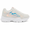Chunky hvid sneaker med holografiske detaljer