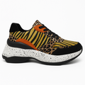 Chunky sneaker med leopard- og tigerprint og kraftig sål
