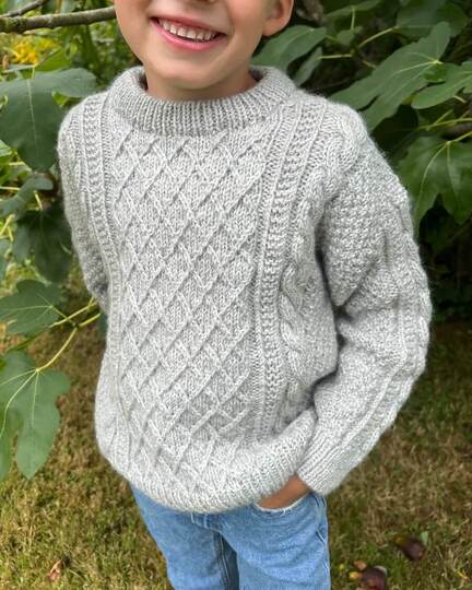 moby sweater strikkeopskrift til børn petite knit petiteknit filcolana preuvian garn