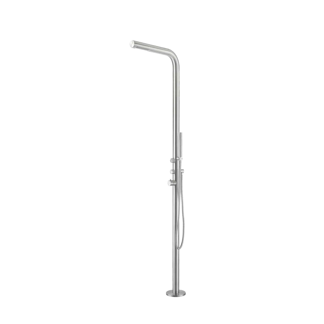 Sined BUDONI INOX - Außendusche aus gebürstetem Stahl mit Handbrause - Kalt- und Warmwasser