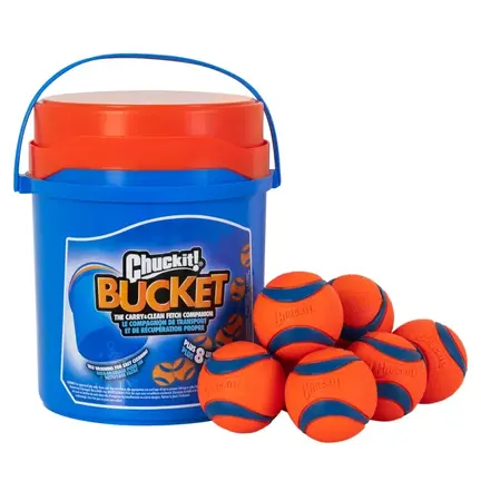 Chuckit Bucket med 8 Ultra Balls i størrelse Medium
