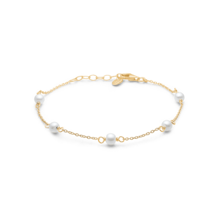 Shore Bracelet - Gold plated bracelet in 18 ct gold with small cultured pearls