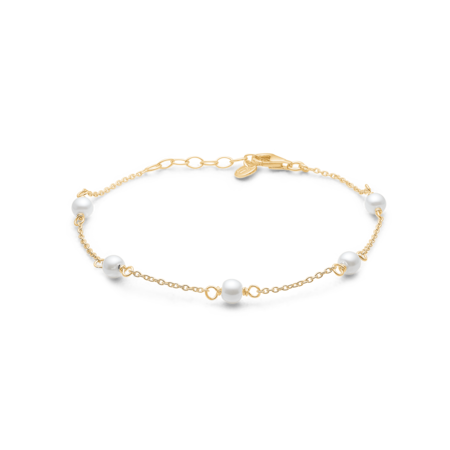 Shore Bracelet - Forgyldt armbånd i 18 kt guld med små kulturperler