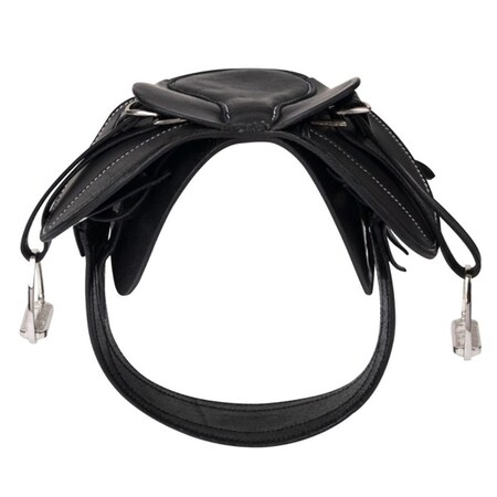 LeMieux Mini Toy Pony sadel i sort ægte læder