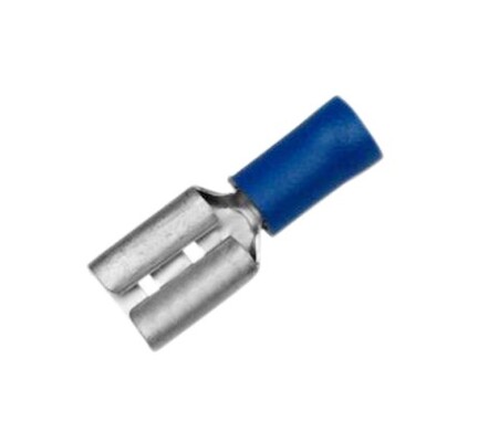 fladstik hun blå kabelsko 1,5-2,5 mm2 100 stk 6,3 mm shop12volt