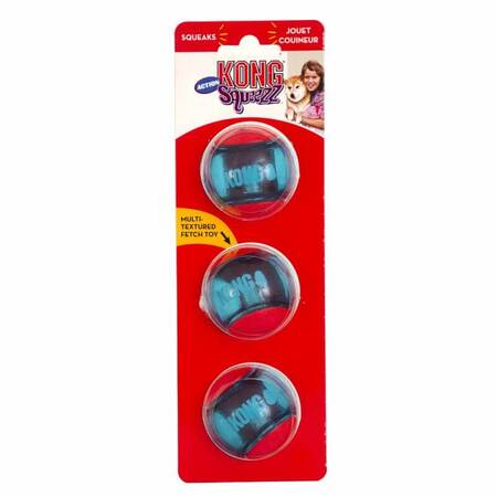 Kong Squeezz Action Ball - Medium | Aktivitets bold med piver | 3 Bolde i én pakke