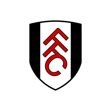 Fulham klublogo på hvid baggrund til rundt kageprint Ø2–28 cm