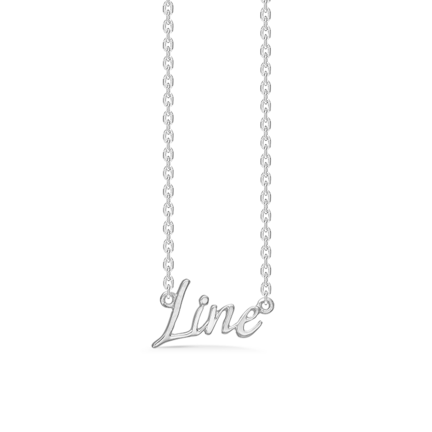 Name Tag Necklace Line - halskæde med navn - navnehalskæde i sterling sølv