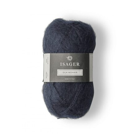 Isager Silk Mohair farve 100 navy marineblå