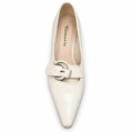 1. Tamaris ivory pump med spænde set fra ydersiden 2. Tamaris ivory pump med lav hæl set fra indersiden 3. Tamaris ivory pump med spænde set oppefra