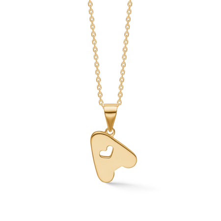 Letters A necklace made of 925 pure sterling silver plated with 18 karat gold plating.