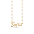 Name Tag Necklace Sofia - necklace with name - name necklace in gold plated sterling silver