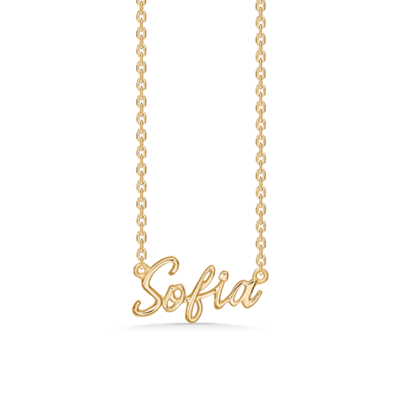Name Tag Necklace Sofia - necklace with name - name necklace in gold plated sterling silver