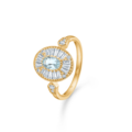 MONACO diamond ring in 14 karat gold with aquamarine | Danish design by Mads Z