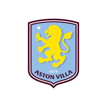 Aston Villa klublogo på hvid baggrund til rundt kageprint Ø2–28 cm