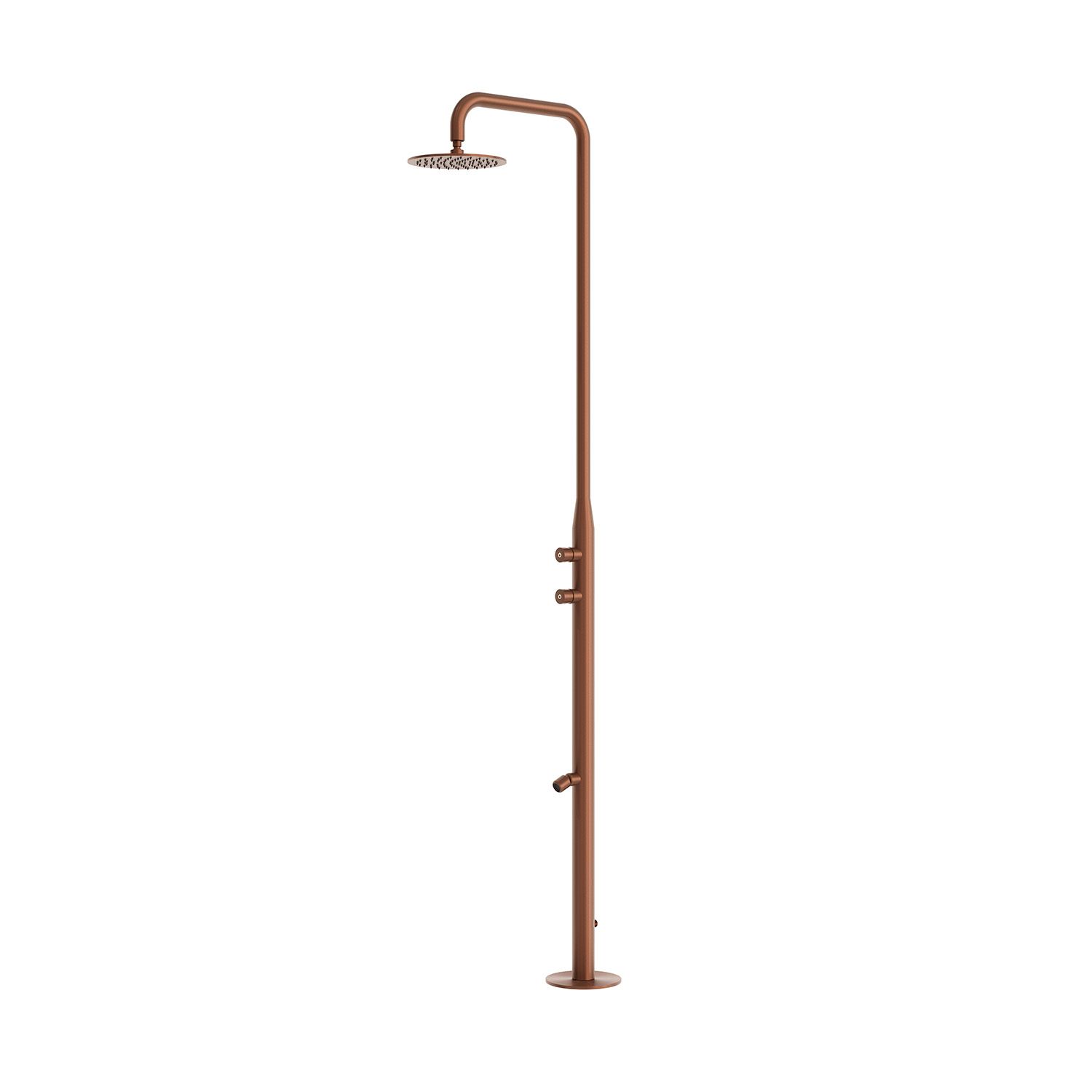 Sined TEULADA ORO ROSA – Exklusive Außendusche aus Edelstahl 316L mit einem 25 cm großen Regenduschkopf (Kupfer)