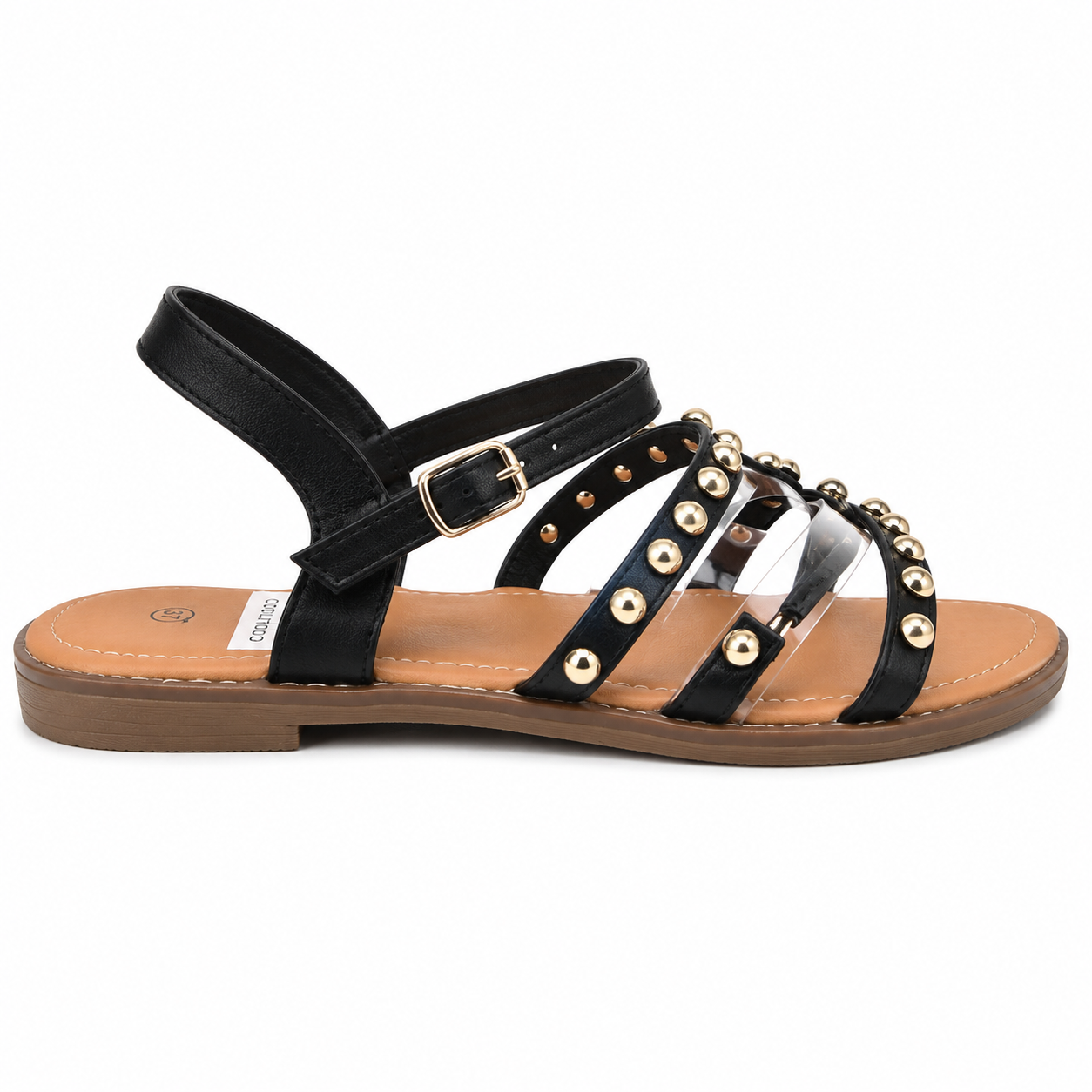 Noir Stud Luxe Sandal - 36