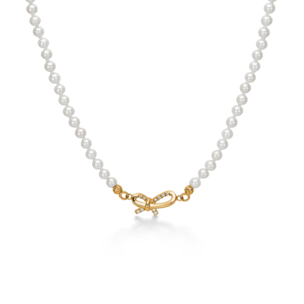 MISS BUTTERFLY pearl necklace in 14 karat gold | Danish design by Mads Z