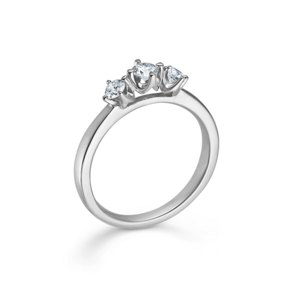 CROWN TRINITY diamond ring in 14 karat white gold | Danish design by Mads Z