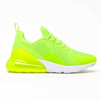 Neongrøn unisex sneaker med mesh-overdel og hvid sål