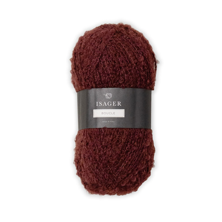 garnnoegle som er boucle fra isager i farven 33 bordeaux