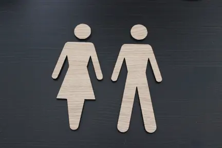 wc skilt i træ