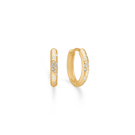 Lumin Sparkle hoops udført i 925 ren sterlingsølv belagt med slidstærk 18 karat forgyldning.