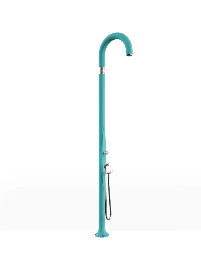 Arkema - FUNNY YIN T145 Außendusche mit Handbrause - Kalt- und Warmwasser - Blue Ocean