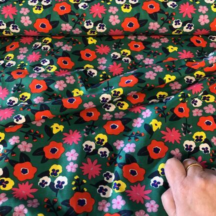 Bomuldsjersey med print af sommer blomster