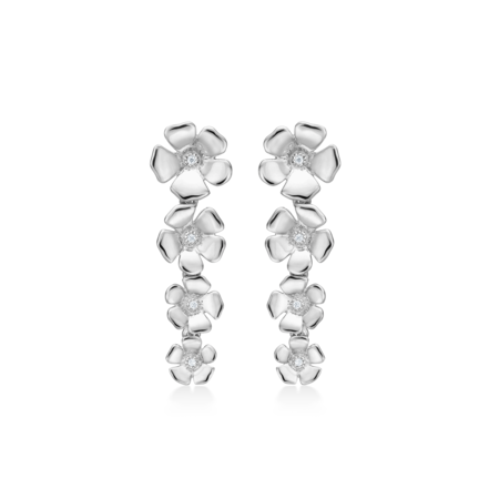 FLEUR øreringe i sølv med hvid topas.