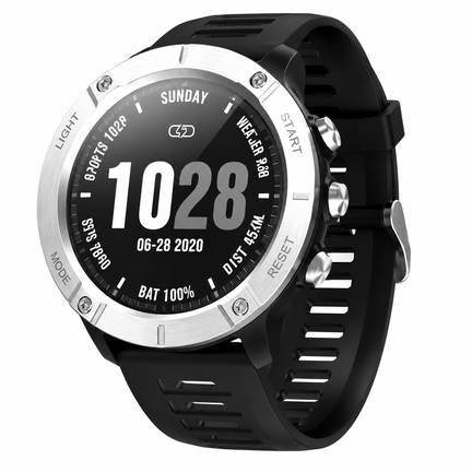 LUNAR X3 Smartwatch i sølv med touchskærm, pulsmåler og aktivitetstracker.