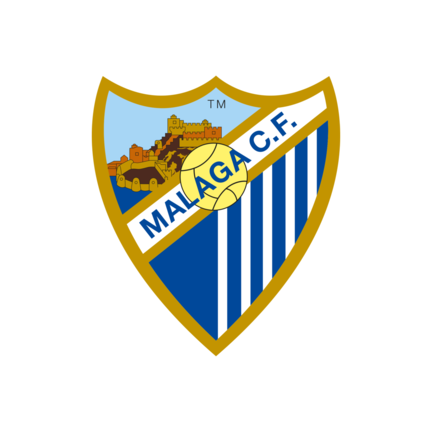 Málaga CF klublogo på hvid baggrund til rundt kageprint Ø2–28 cm