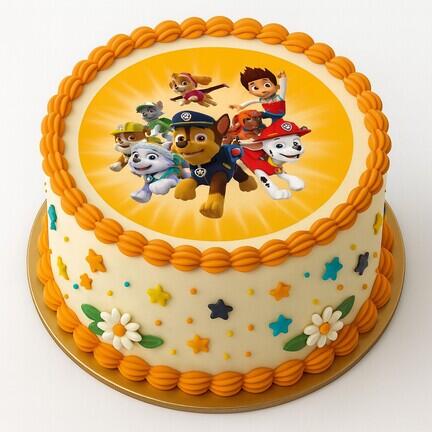 Paw Patrol sugar print Ø19 cm - edible cake print on sugar paper