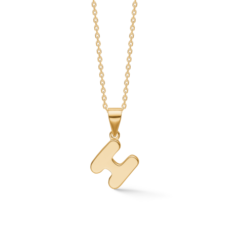 Letters H necklace made of 925 pure sterling silver plated with 18 karat gold plating.