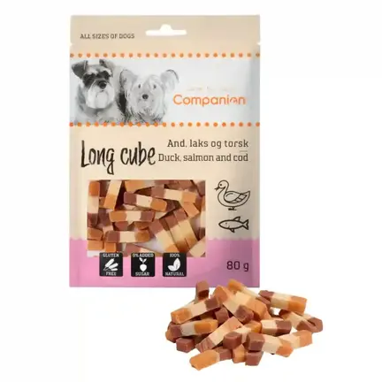 Companion Long Cube with Duck, Salmon & Cod | 3i1 godbid med and, laks og torsk