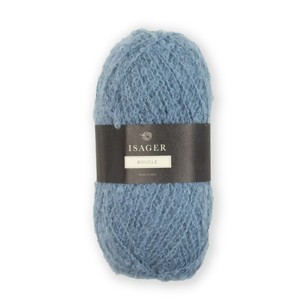 garnnoegle som er isager boucle i farve 11 blaa alpacagarn