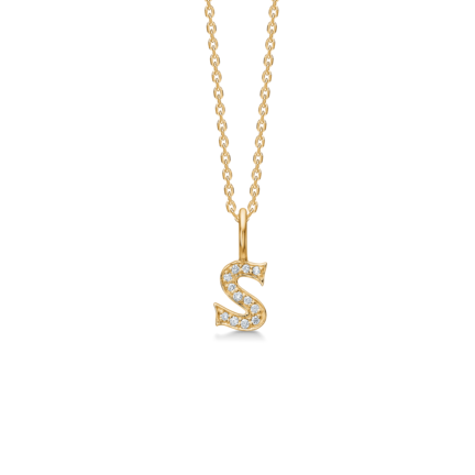 TENDER LOVE S pendant in 14 karat gold with diamonds | Danish design by Mads Z