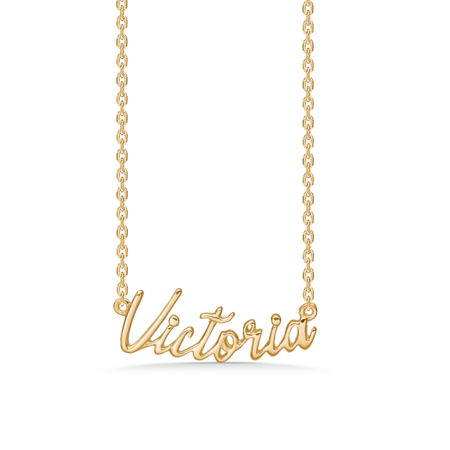 Name Tag Necklace Victoria - necklace with name - name necklace in gold plated sterling silver