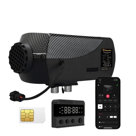 Sunster 8kW dieselfyr 12/24V med GSM og Bluetooth – smart kinafyr til båd og autocamper