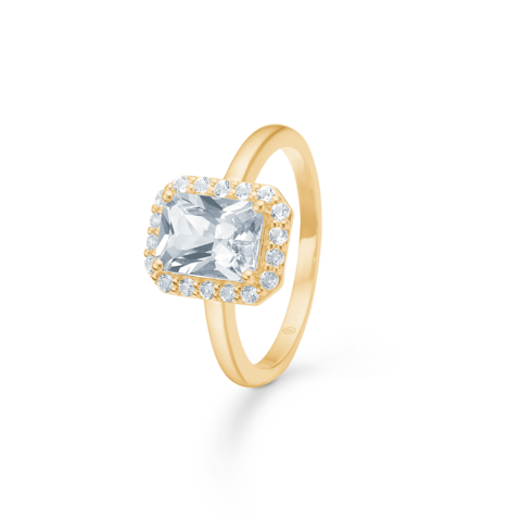 Celestial By Medina ring i 8 karat guld med hvid topas | Mads Z