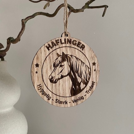 haflinger hest ornament træ by sandager