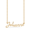Name Tag Necklace Johanne - halskæde med navn - navnehalskæde i forgyldt sterling sølv