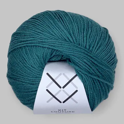 Garnnøgle Wool Cotton fra Kit Couture i farven havgrøn