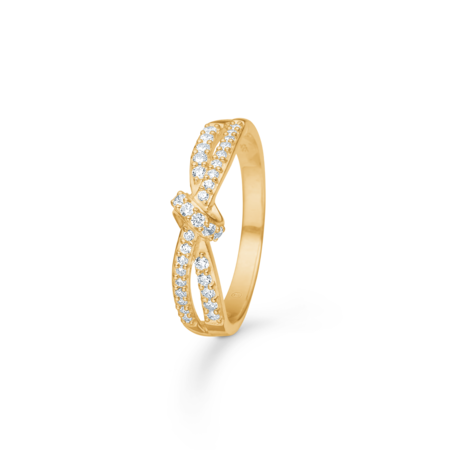Solis Grace ring i 8 karat guld med zirkonia.