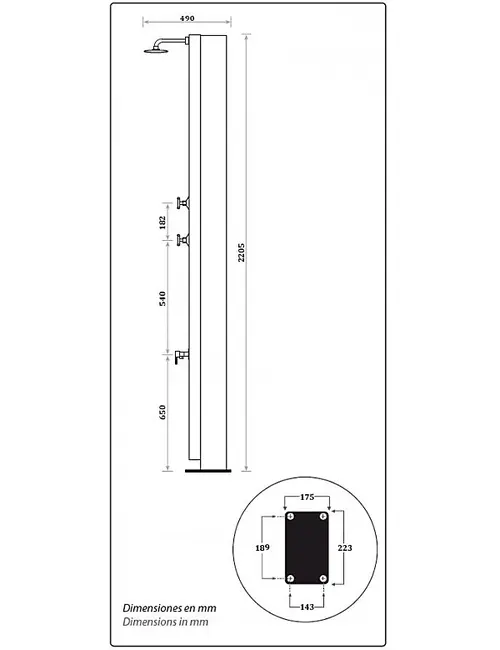 CRM - Solbruser 40 liter - Børstet stål, Uden fodvask