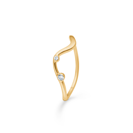 Flow ring i 8 karat guld med zirkonia