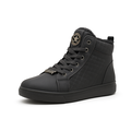 Sort højtop vinter sneaker til mænd med kviltet side og pelsfor